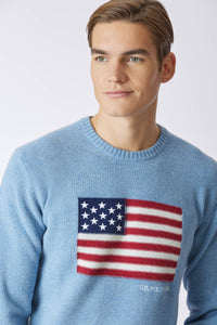 Maglia girocollo bandiera americana