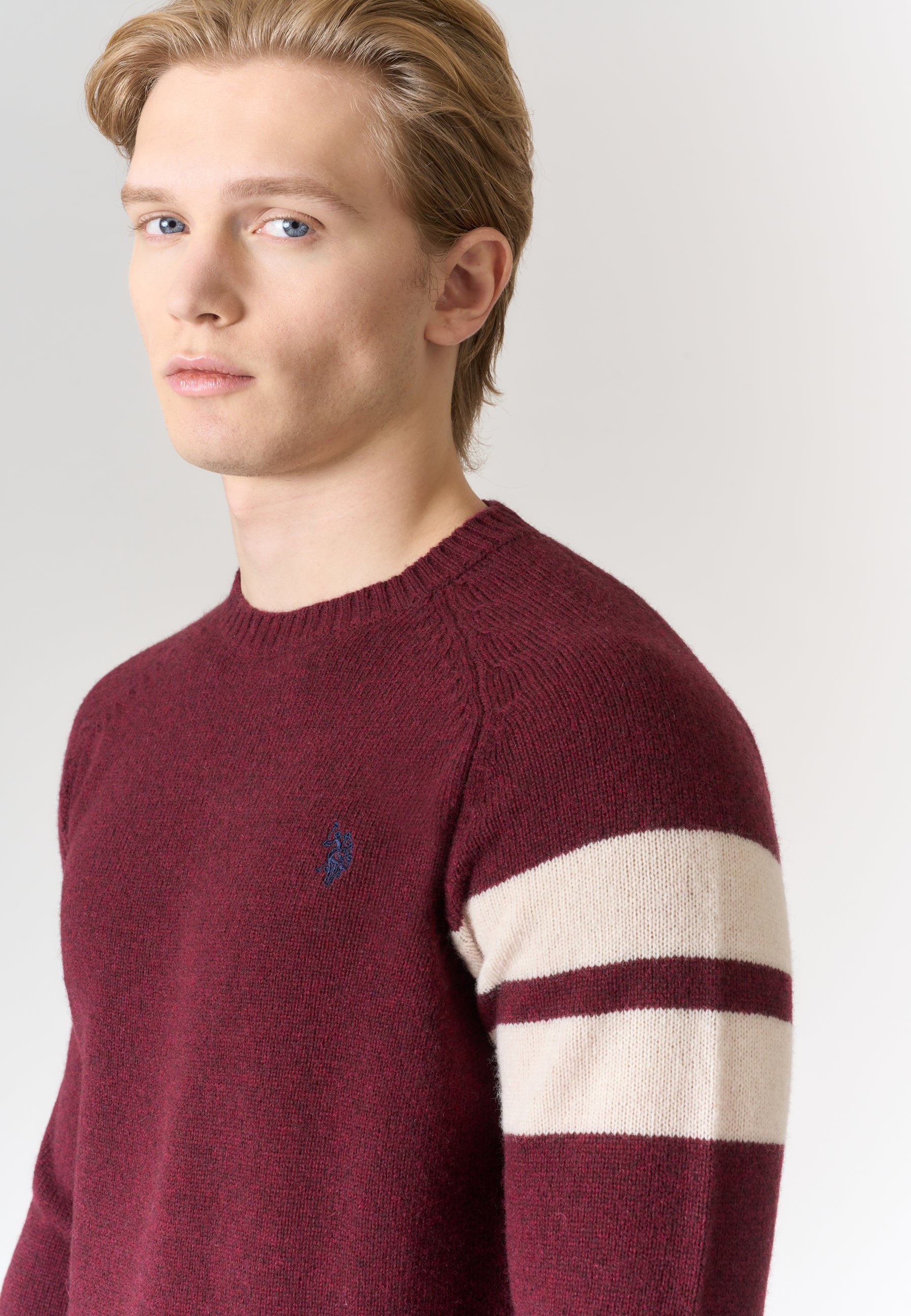 Maglia girocollo in lana shetland