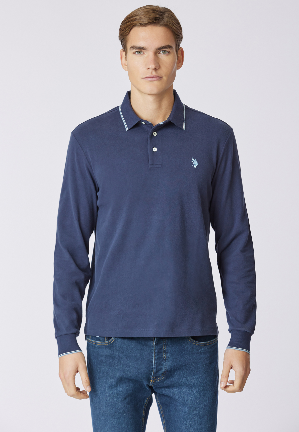 Polo shirt a maniche lunghe in cotone heavy