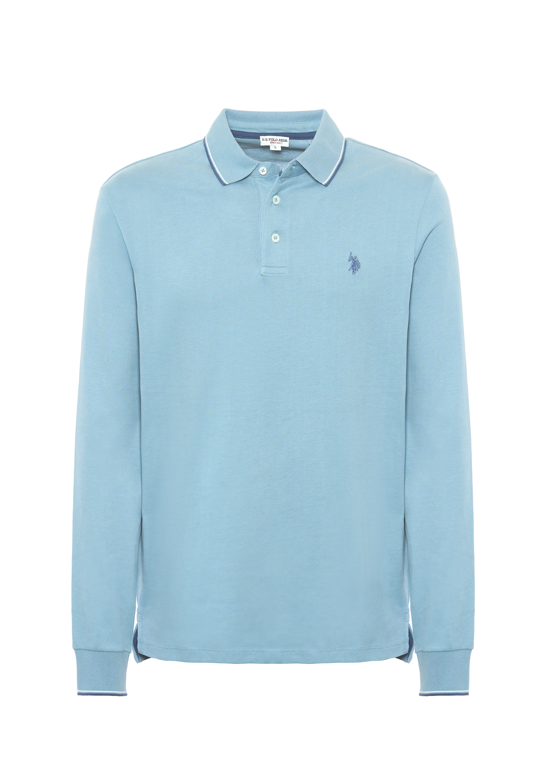 Polo shirt a maniche lunghe in cotone heavy jersey