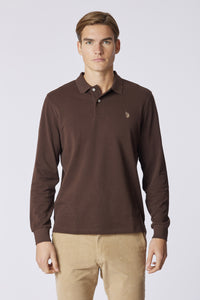 Polo shirt a maniche lunghe in cotone piquet