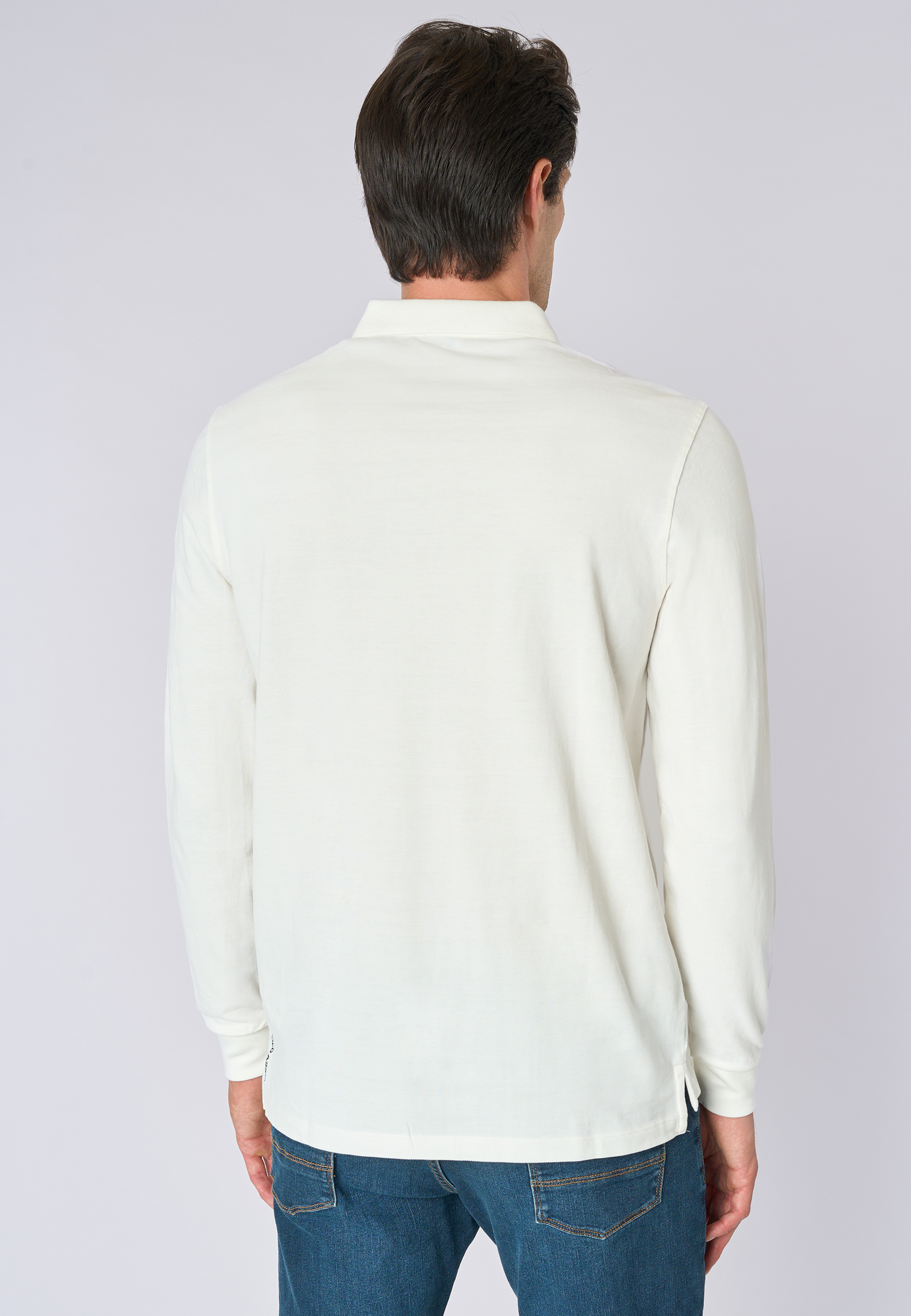 Polo shirt a maniche lunghe in cotone piquet