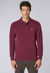 Polo shirt a maniche lunghe in cotone piquet