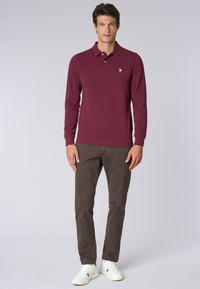 Polo shirt a maniche lunghe in cotone piquet