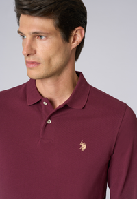 Polo shirt a maniche lunghe in cotone piquet
