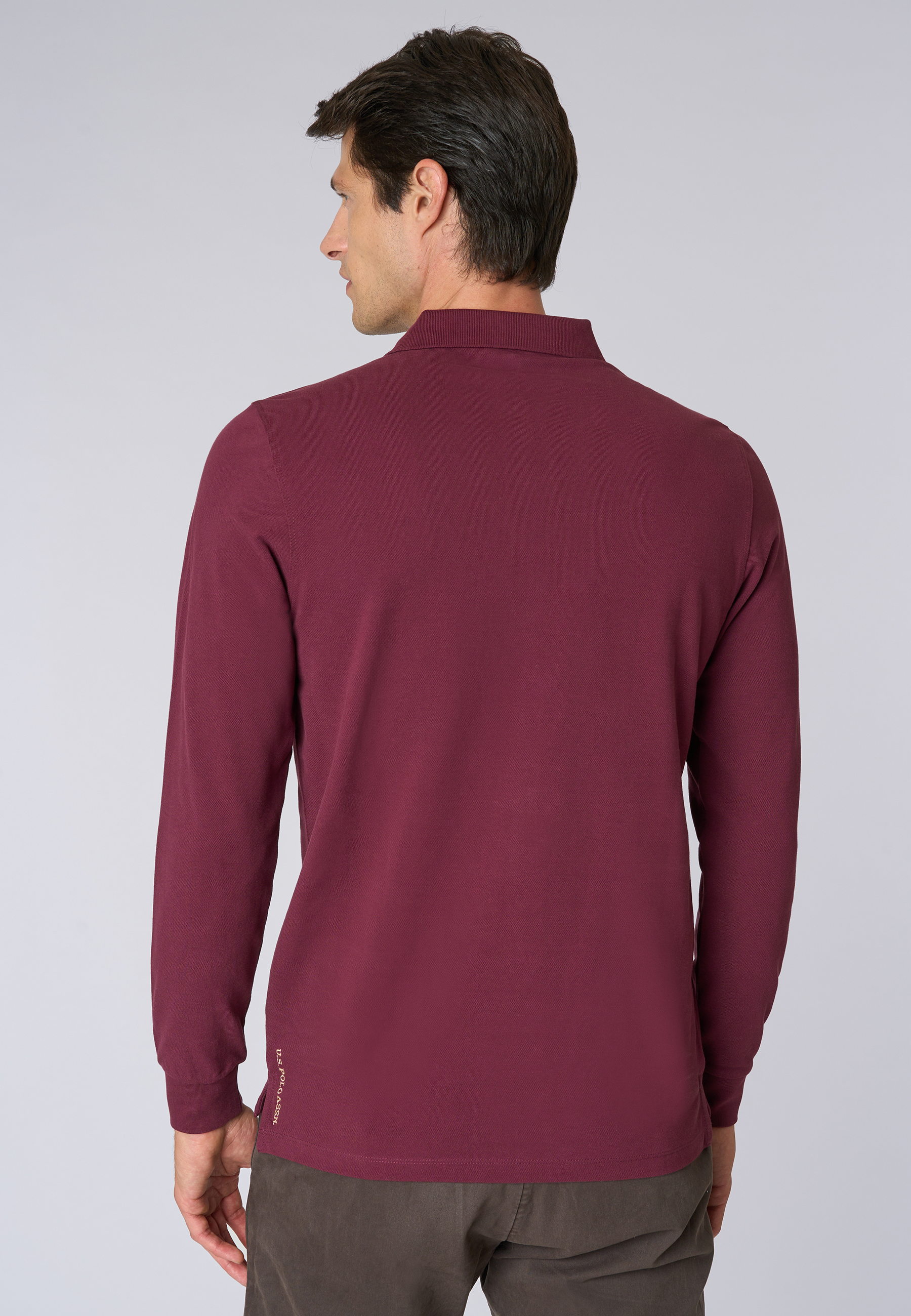 Polo shirt a maniche lunghe in cotone piquet