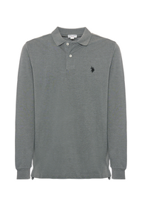 Polo shirt a maniche lunghe in cotone piquet