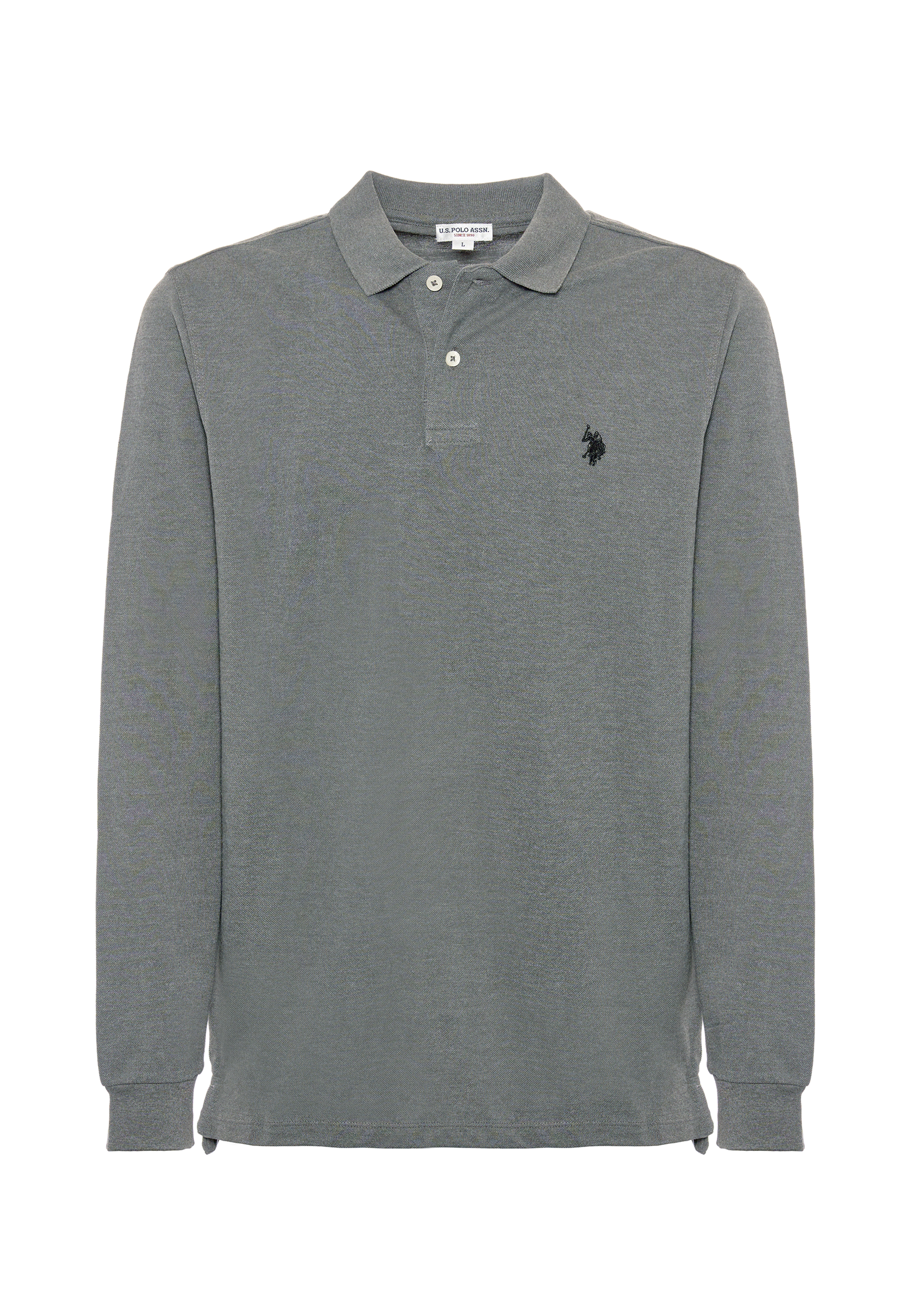 Polo shirt a maniche lunghe in cotone piquet