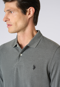 Polo shirt a maniche lunghe in cotone piquet