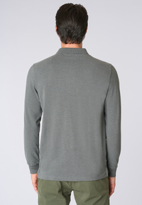 Polo shirt a maniche lunghe in cotone piquet