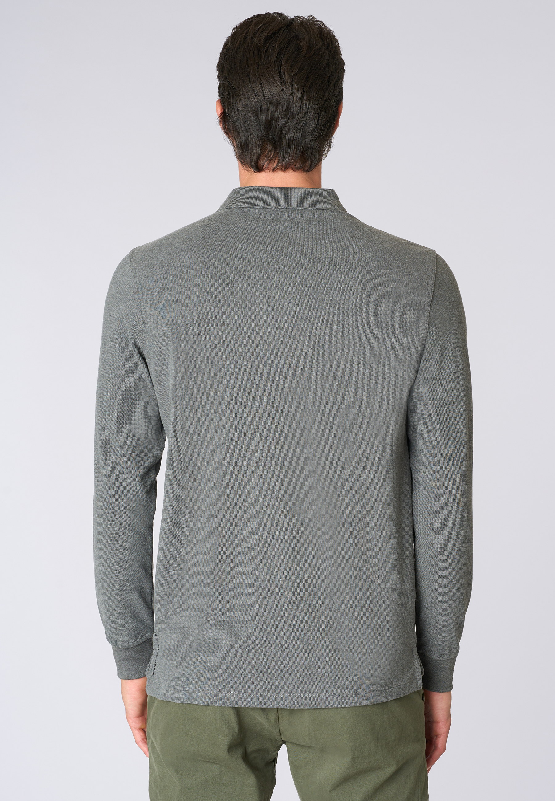 Polo shirt a maniche lunghe in cotone piquet