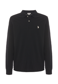 Polo shirt a maniche lunghe in cotone piquet