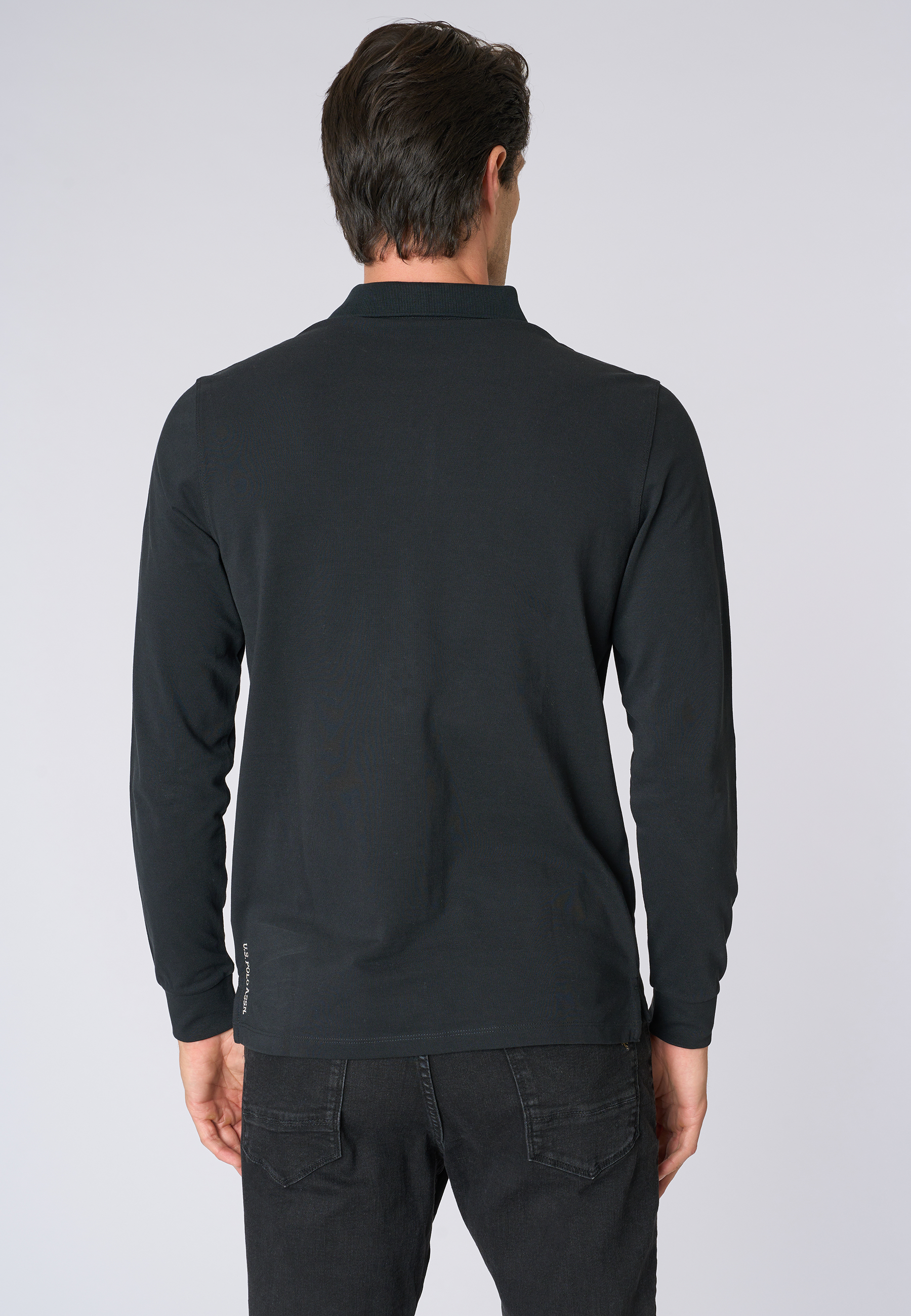 Polo shirt a maniche lunghe in cotone piquet