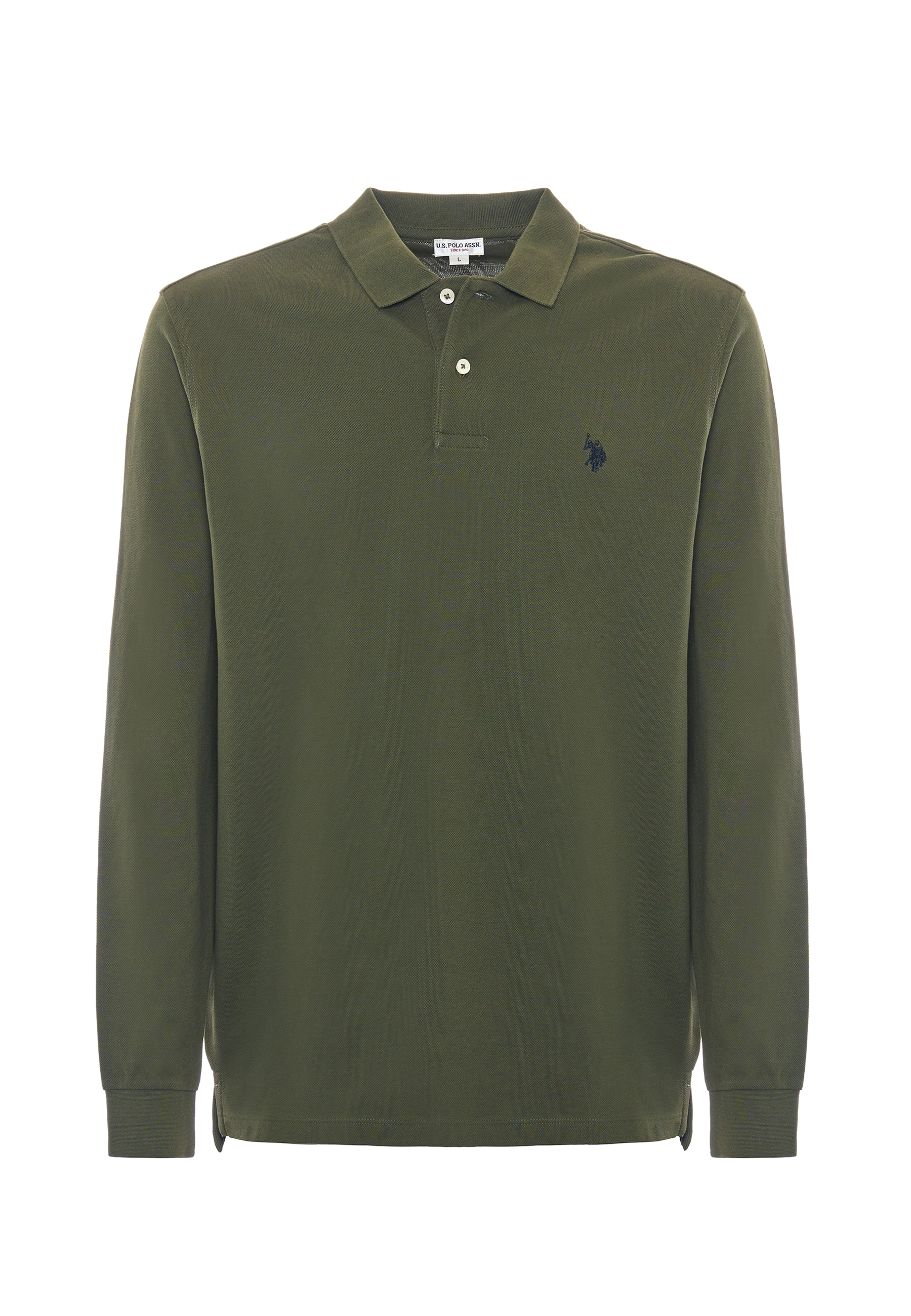 Polo shirt da uomo a maniche lunghe in cotone piquet