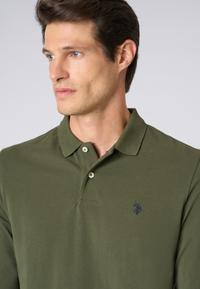 Polo shirt a maniche lunghe in cotone piquet