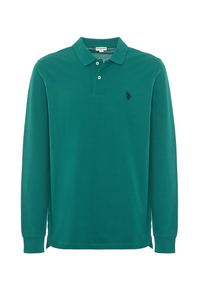 Polo shirt a maniche lunghe in cotone piquet