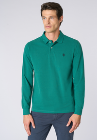 Polo shirt a maniche lunghe in cotone piquet
