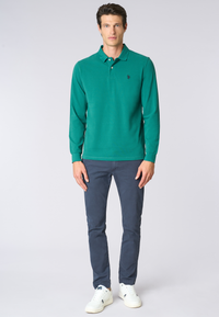 Polo shirt a maniche lunghe in cotone piquet