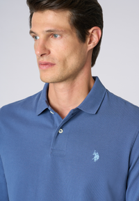 Polo shirt a maniche lunghe in cotone piquet