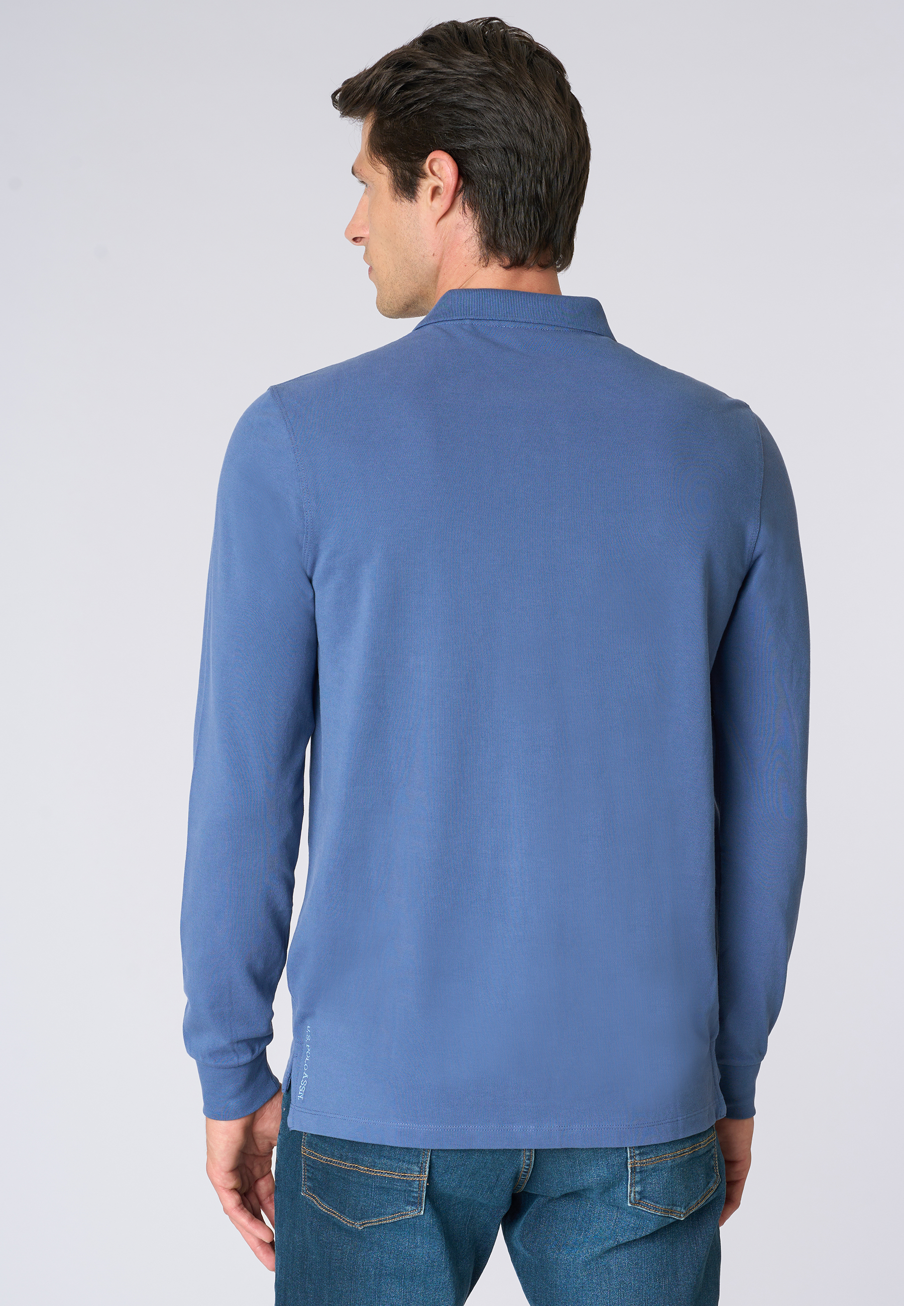 Polo shirt a maniche lunghe in cotone piquet