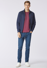 Felpa in cotone con chiusura zip