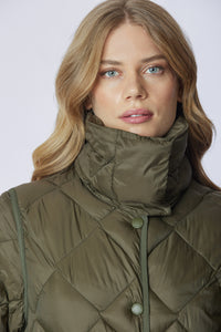 Piumino lungo trapuntato in nylon