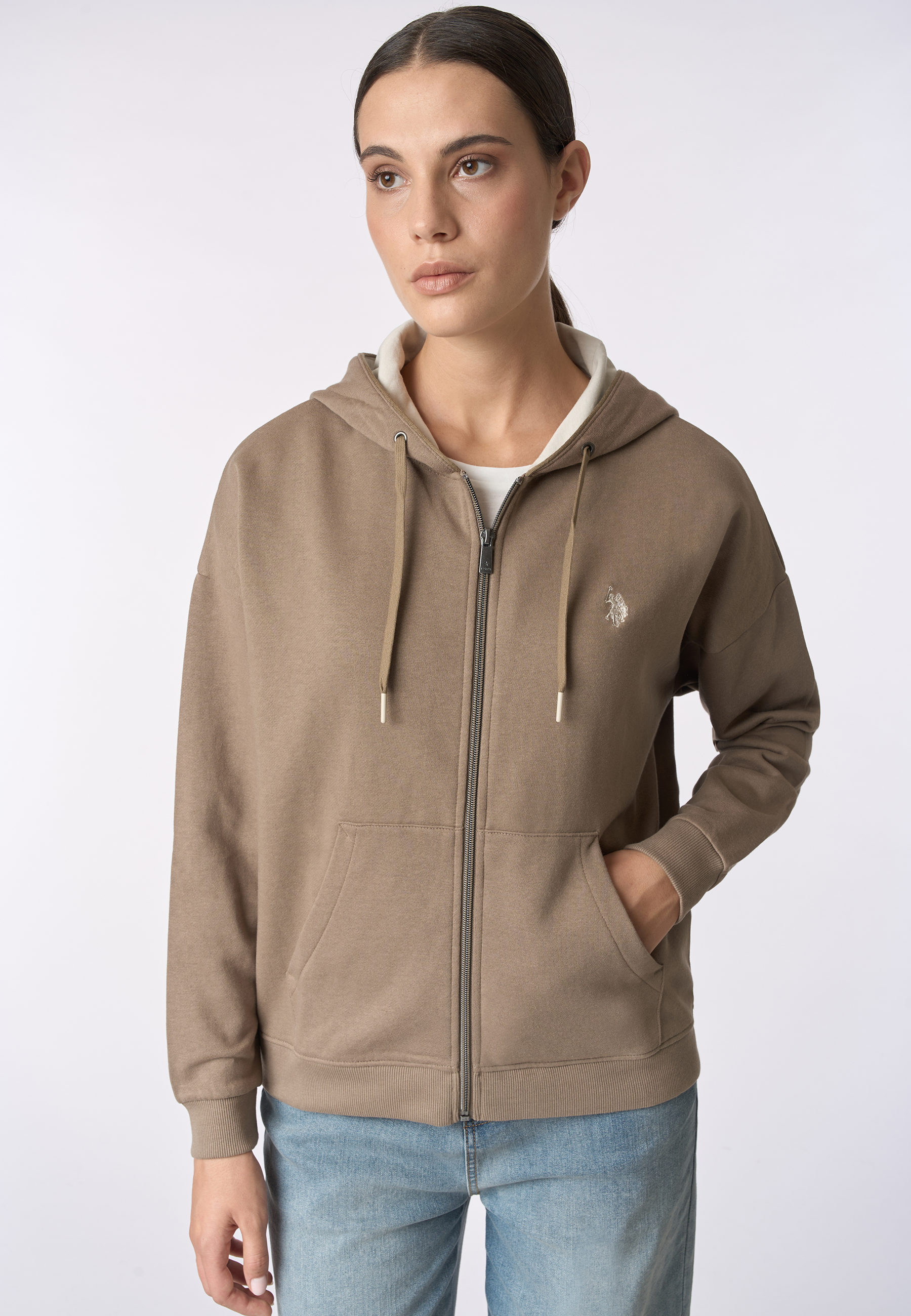 Felpa con cappuccio e zip