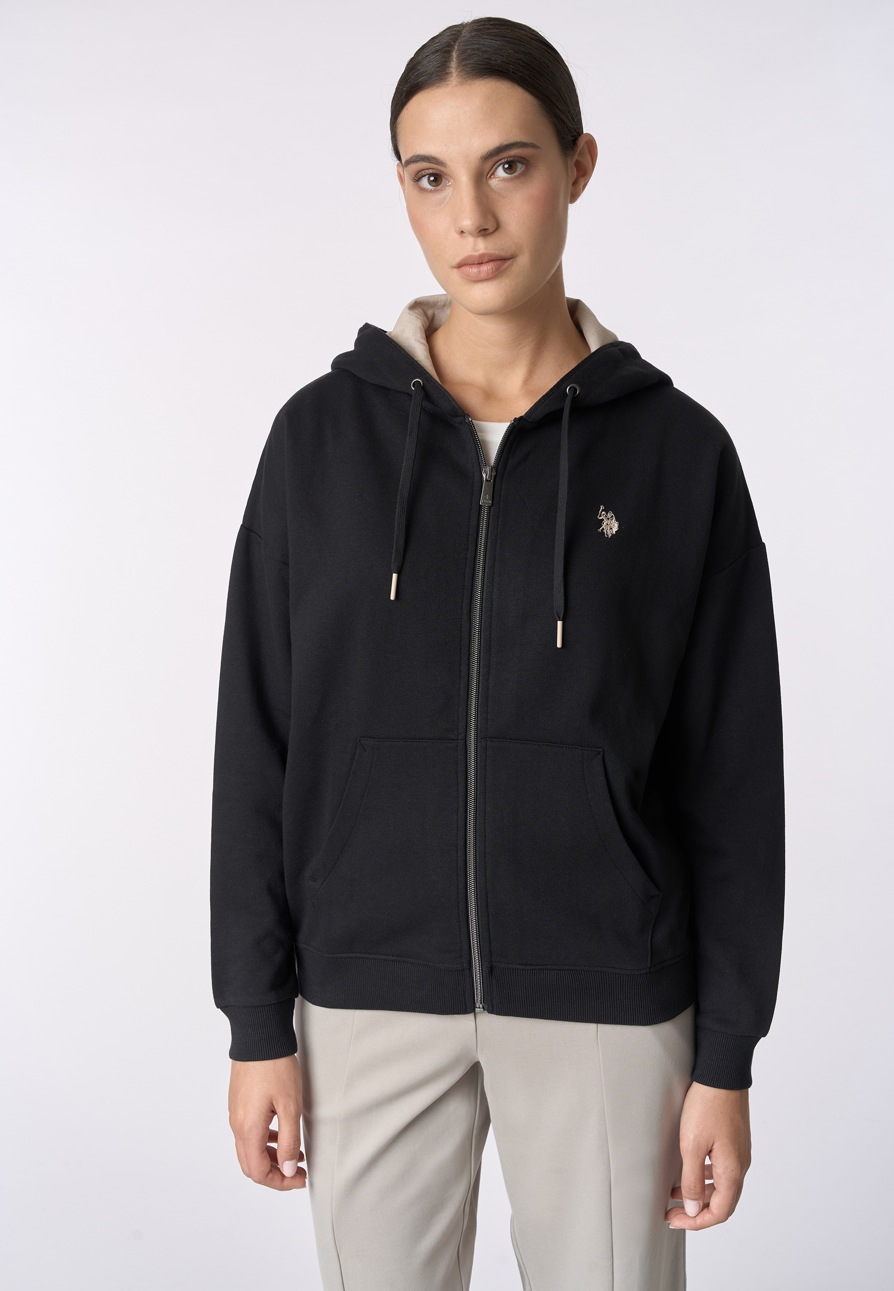 Felpa con cappuccio e zip