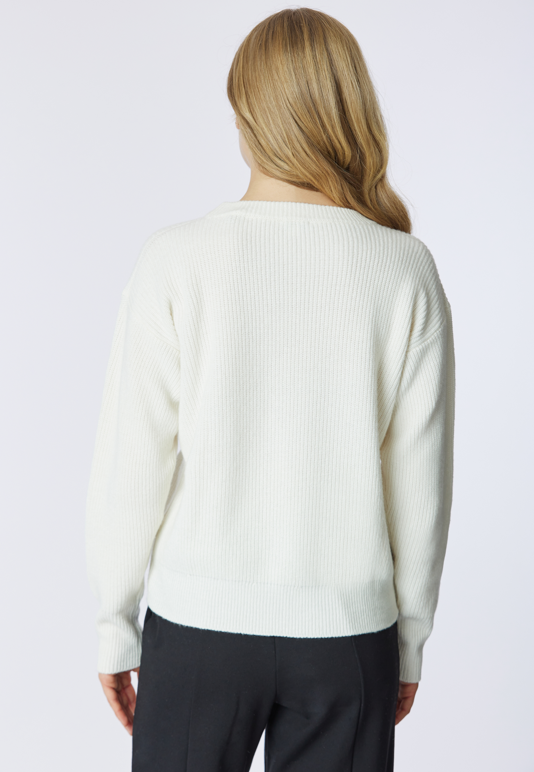 Maglia girocollo a costa inglese