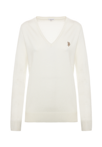 Maglia scollo a V con logo