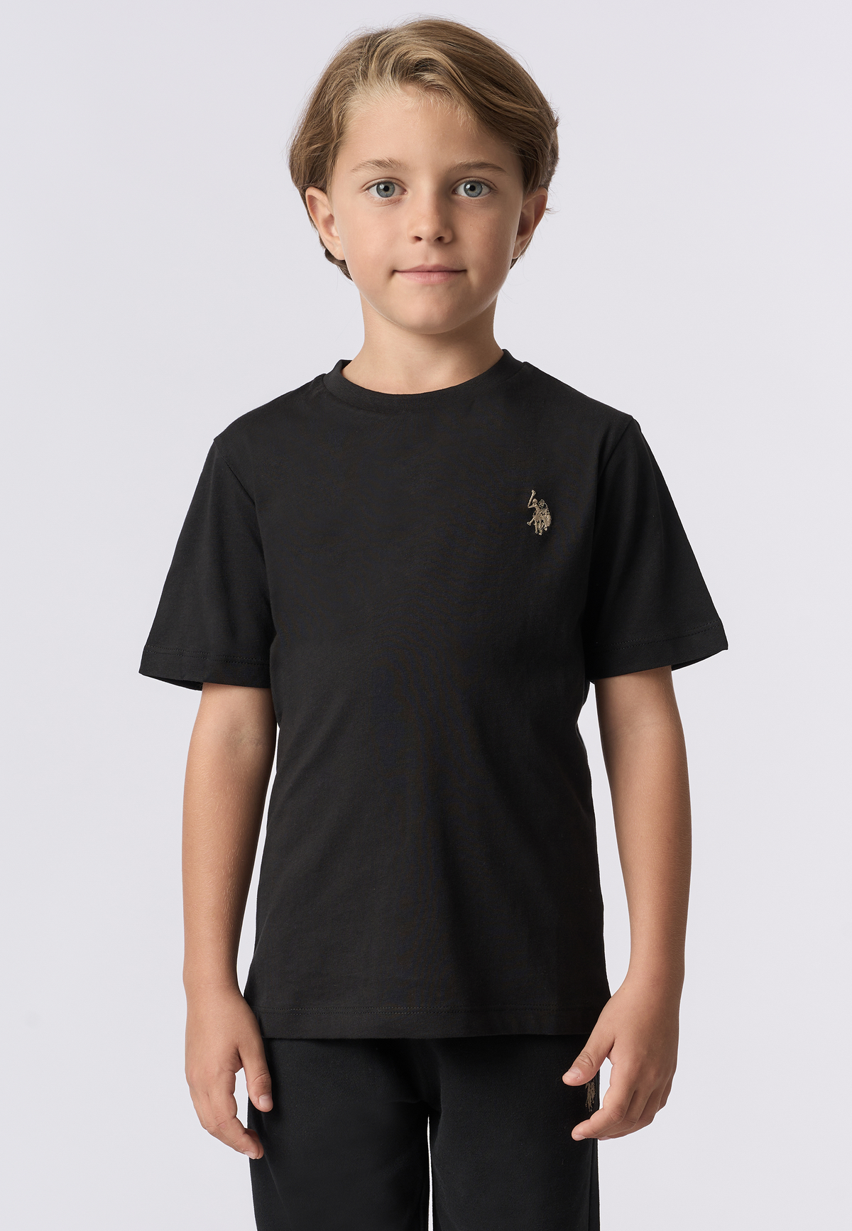 T-shirt in cotone da bambino con logo Double Horsemen