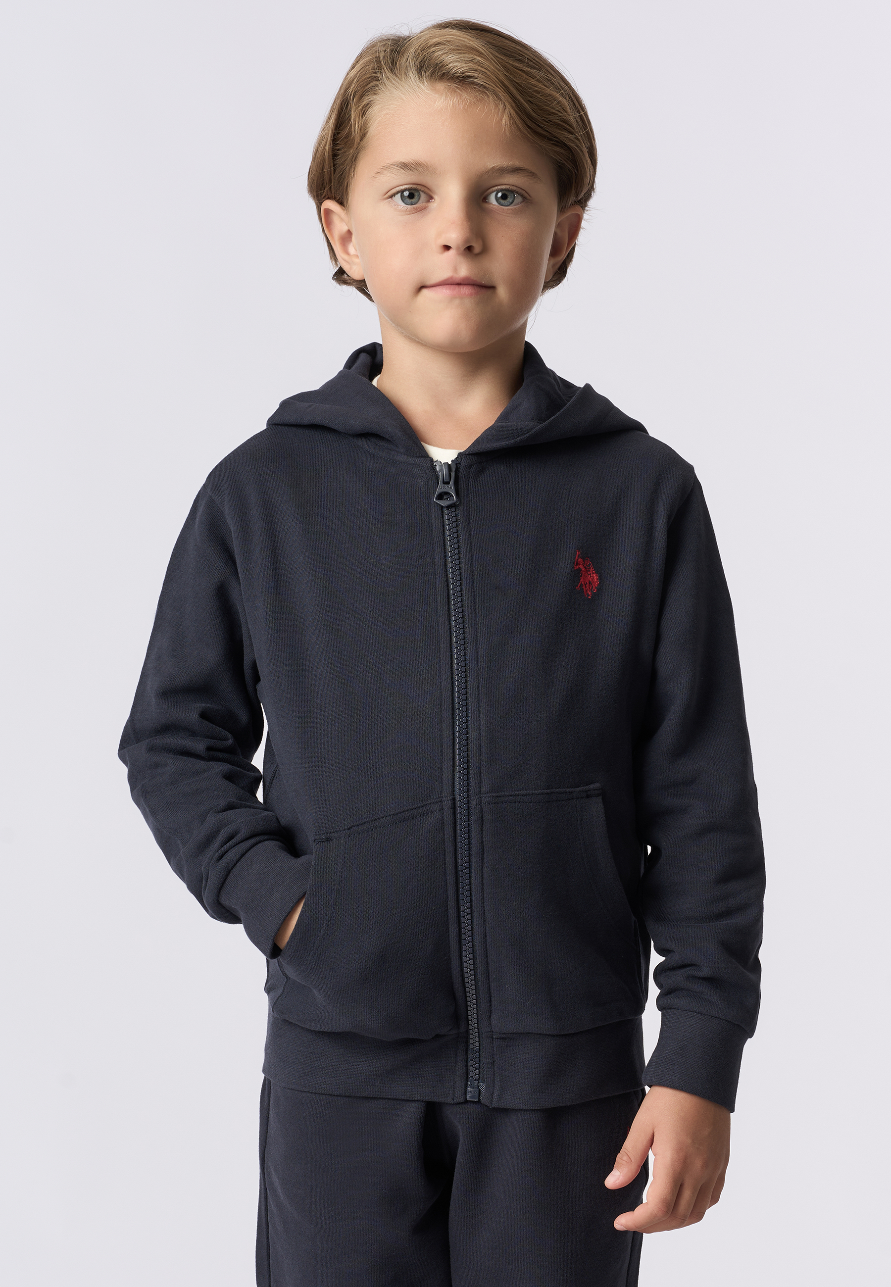 Felpa con cappuccio e chiusura zip