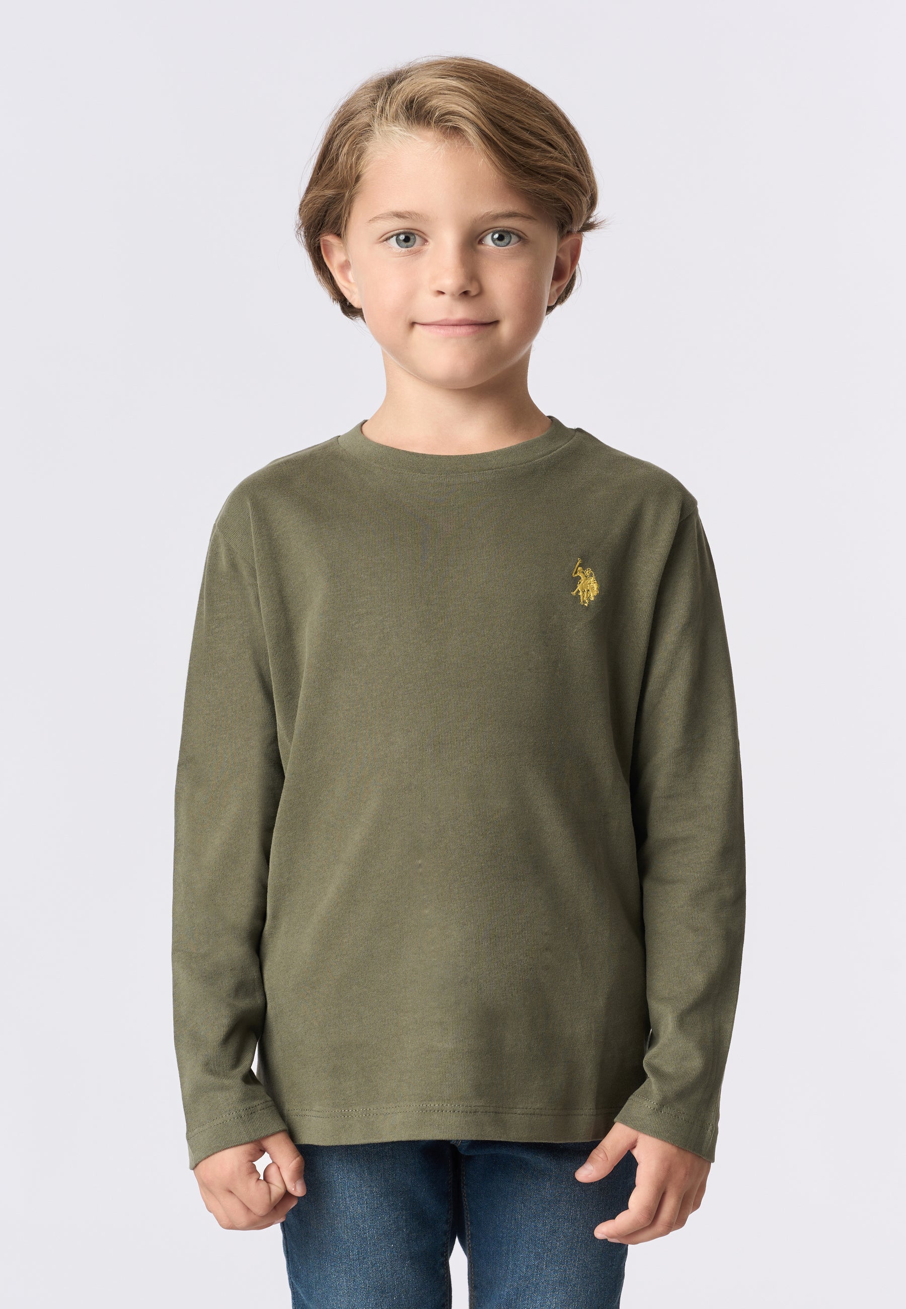 T-shirt a maniche lunghe in cotone heavy jersey
