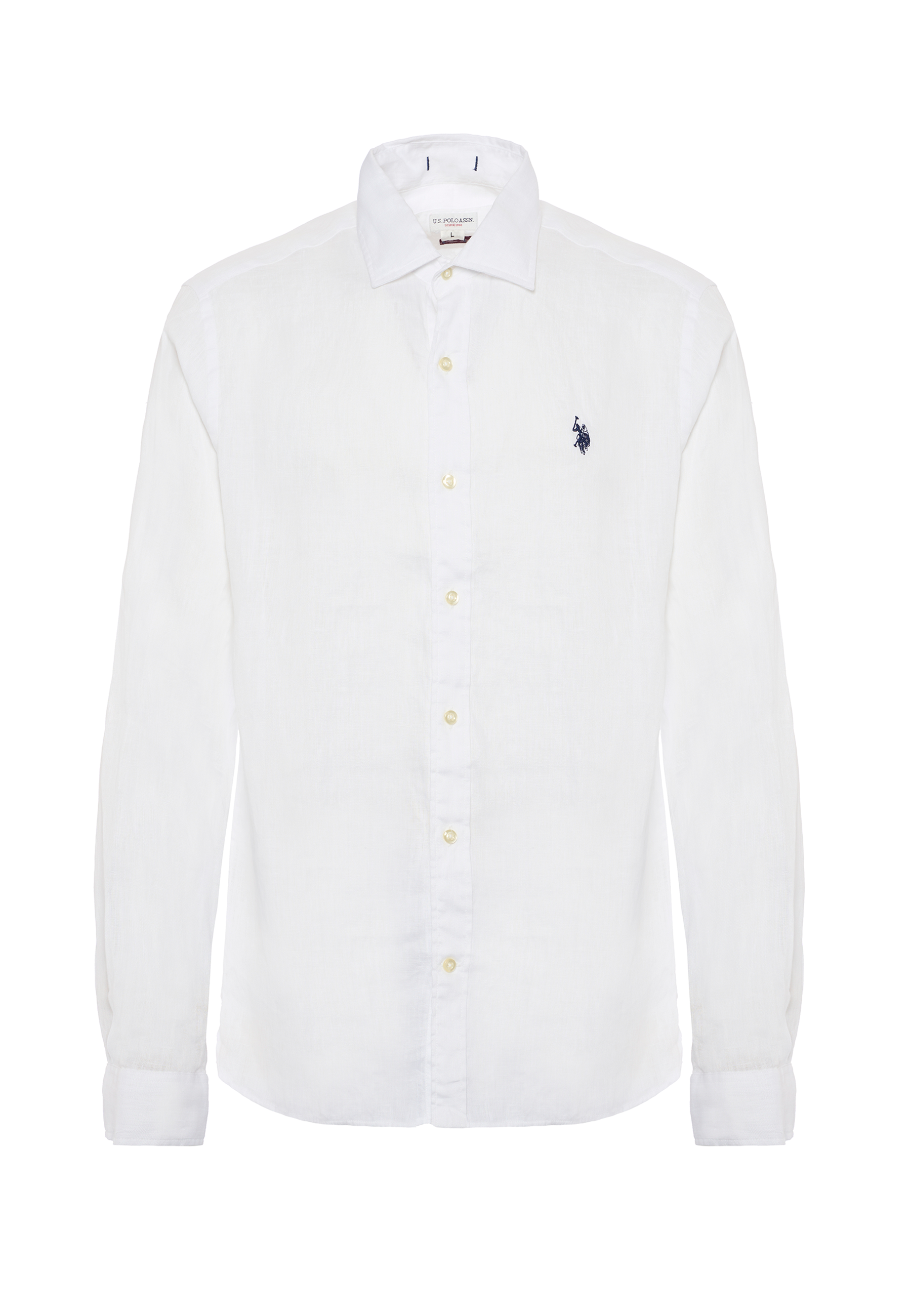 Camicia da uomo slim fit in lino con colletto francese