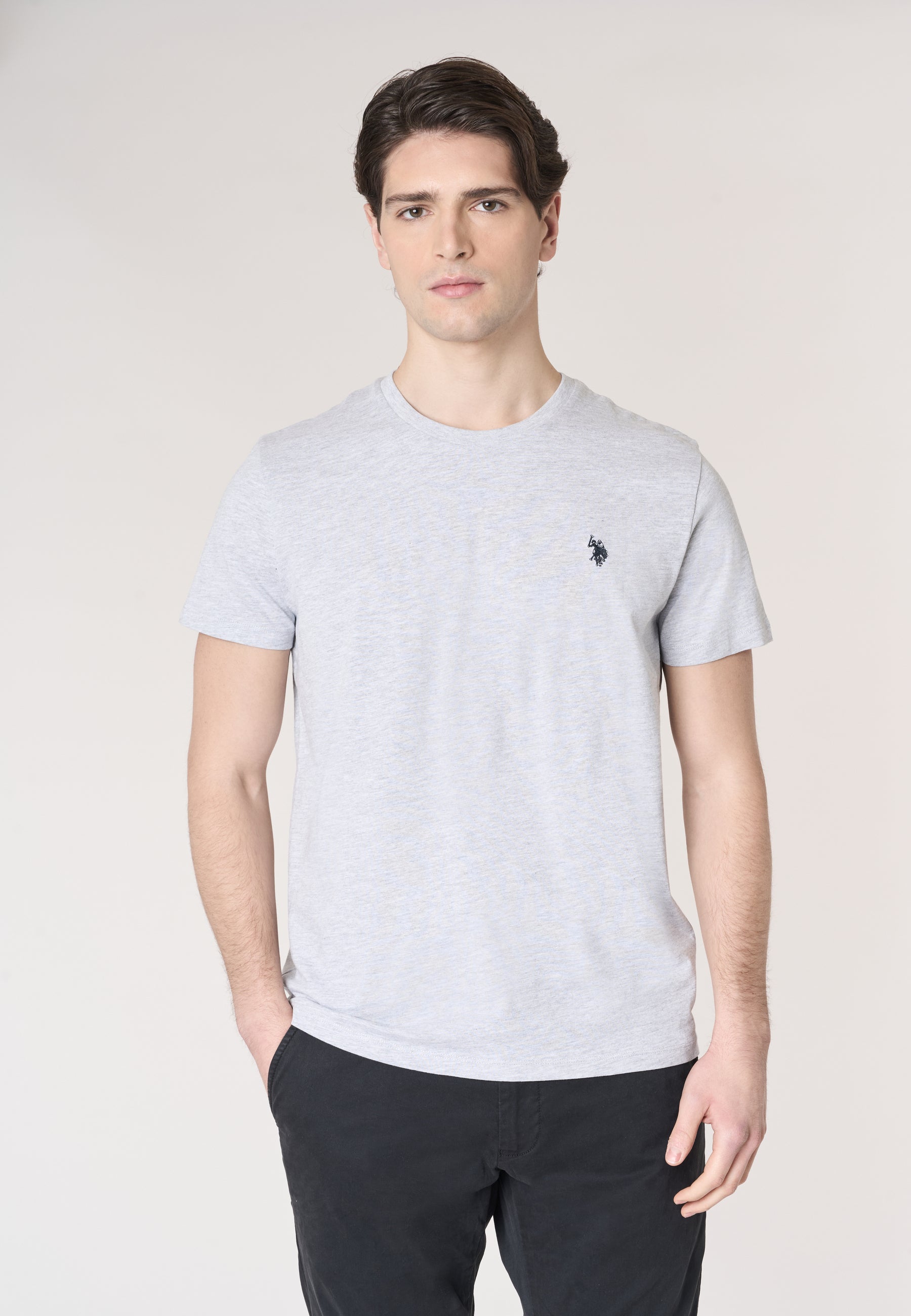 T-shirt girocollo in cotone melange