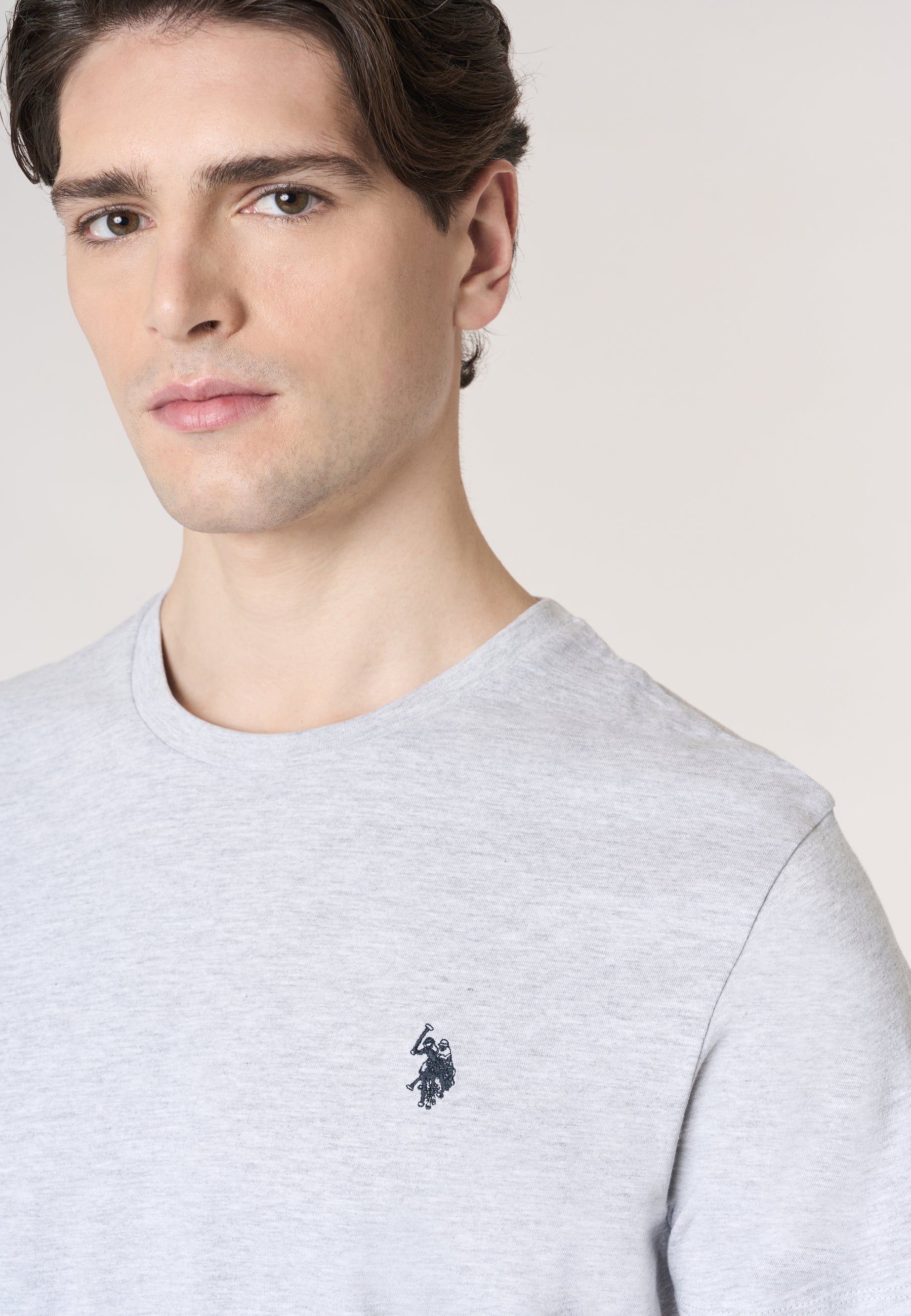 T-shirt girocollo in cotone melange