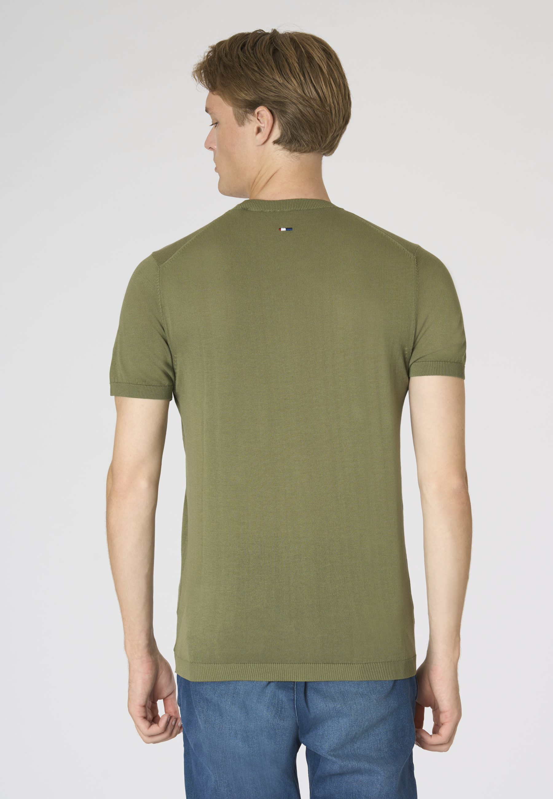 Maglia girocollo da uomo a maniche corte in cotone crepe premium quality