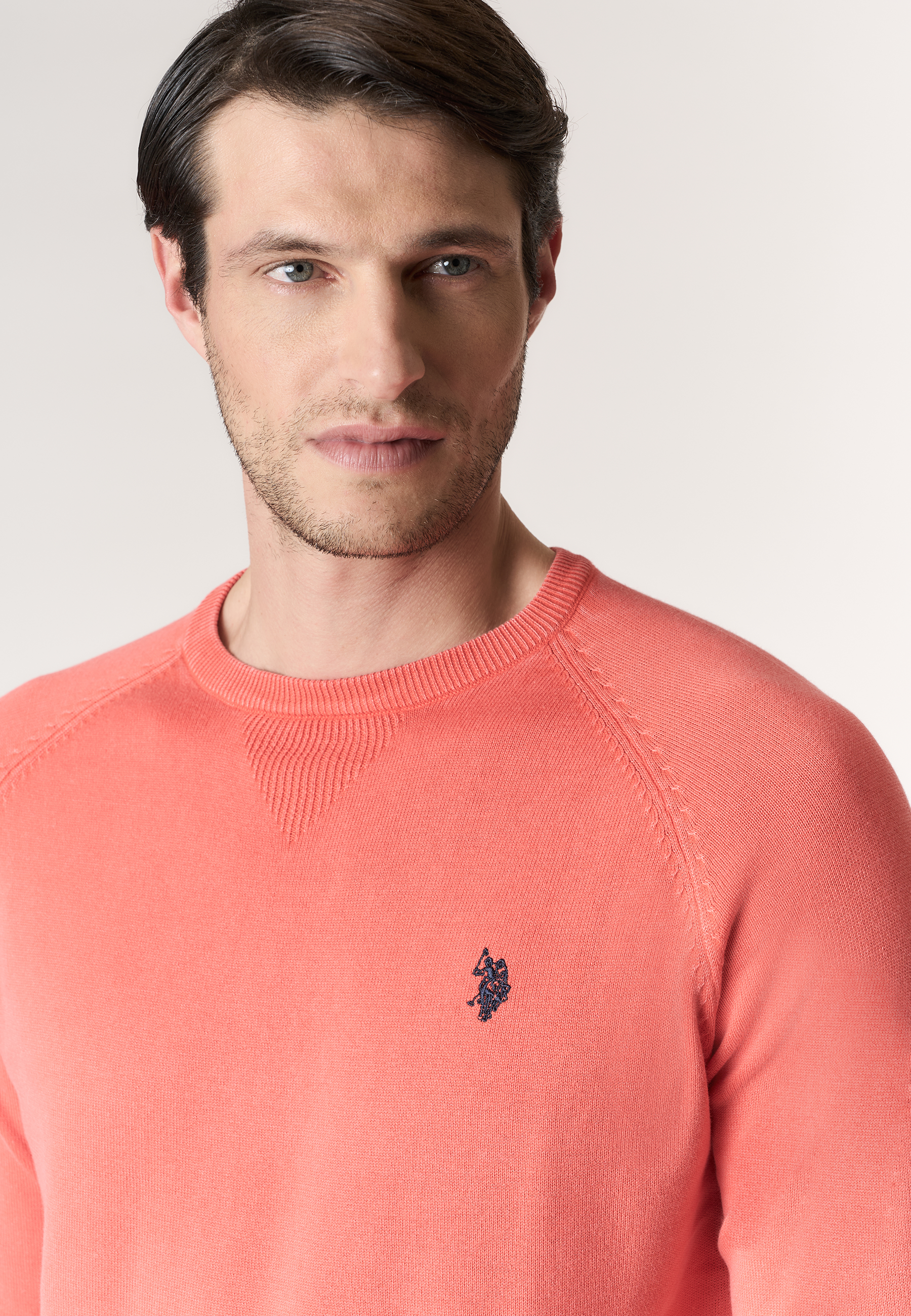 Maglia girocollo da uomo in cotone overdyed Premium Quality