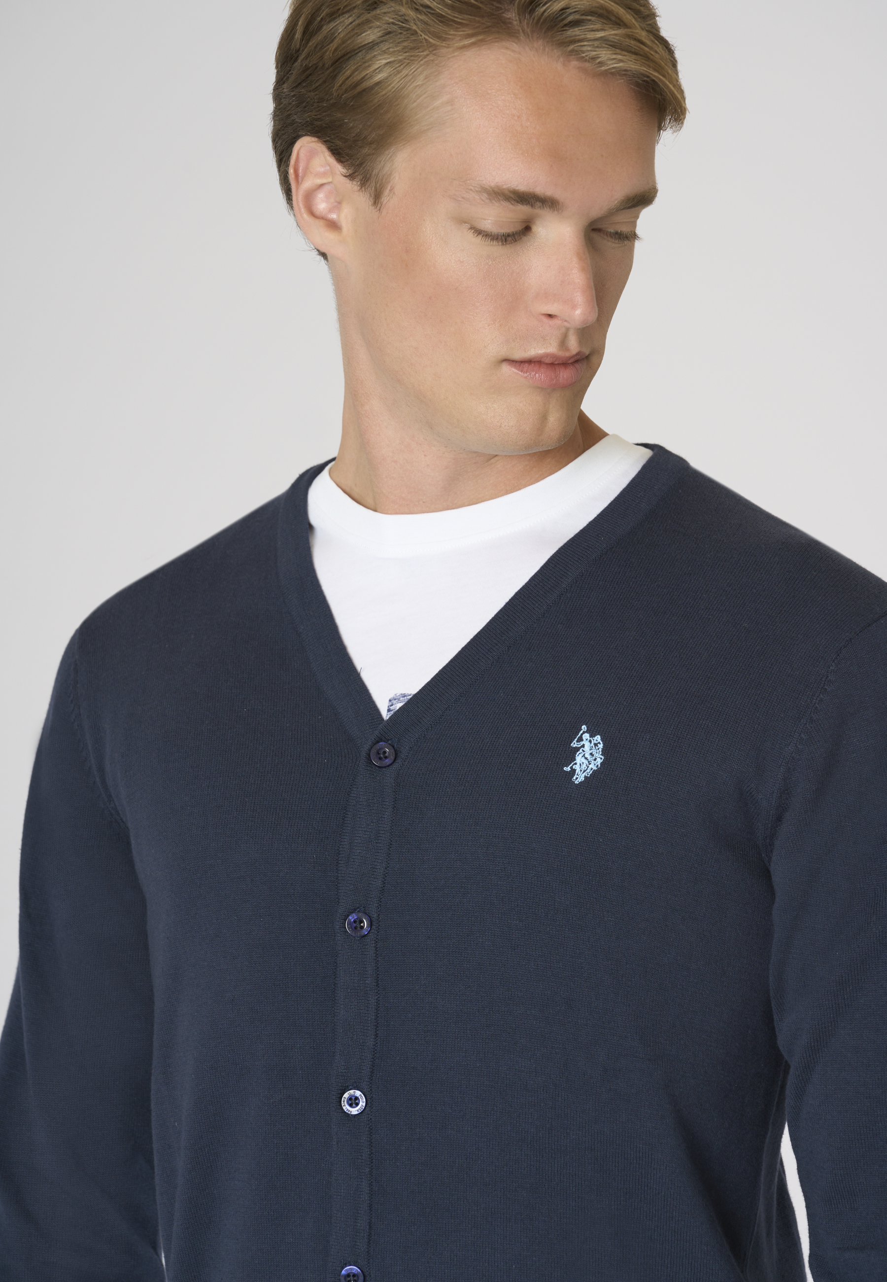 Cardigan da uomo in cotone con logo