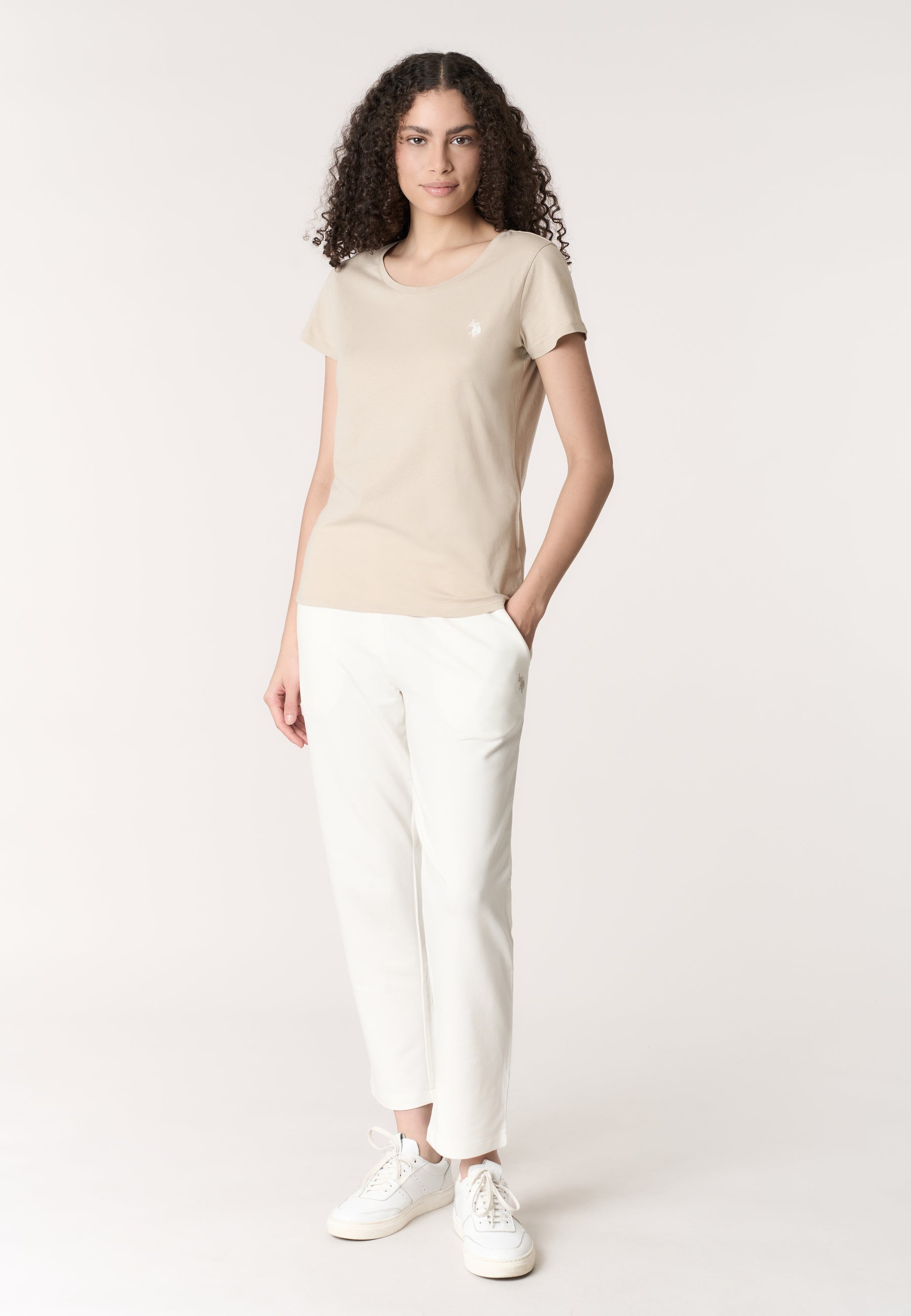 T-shirt donna in cotone light jersey con logo