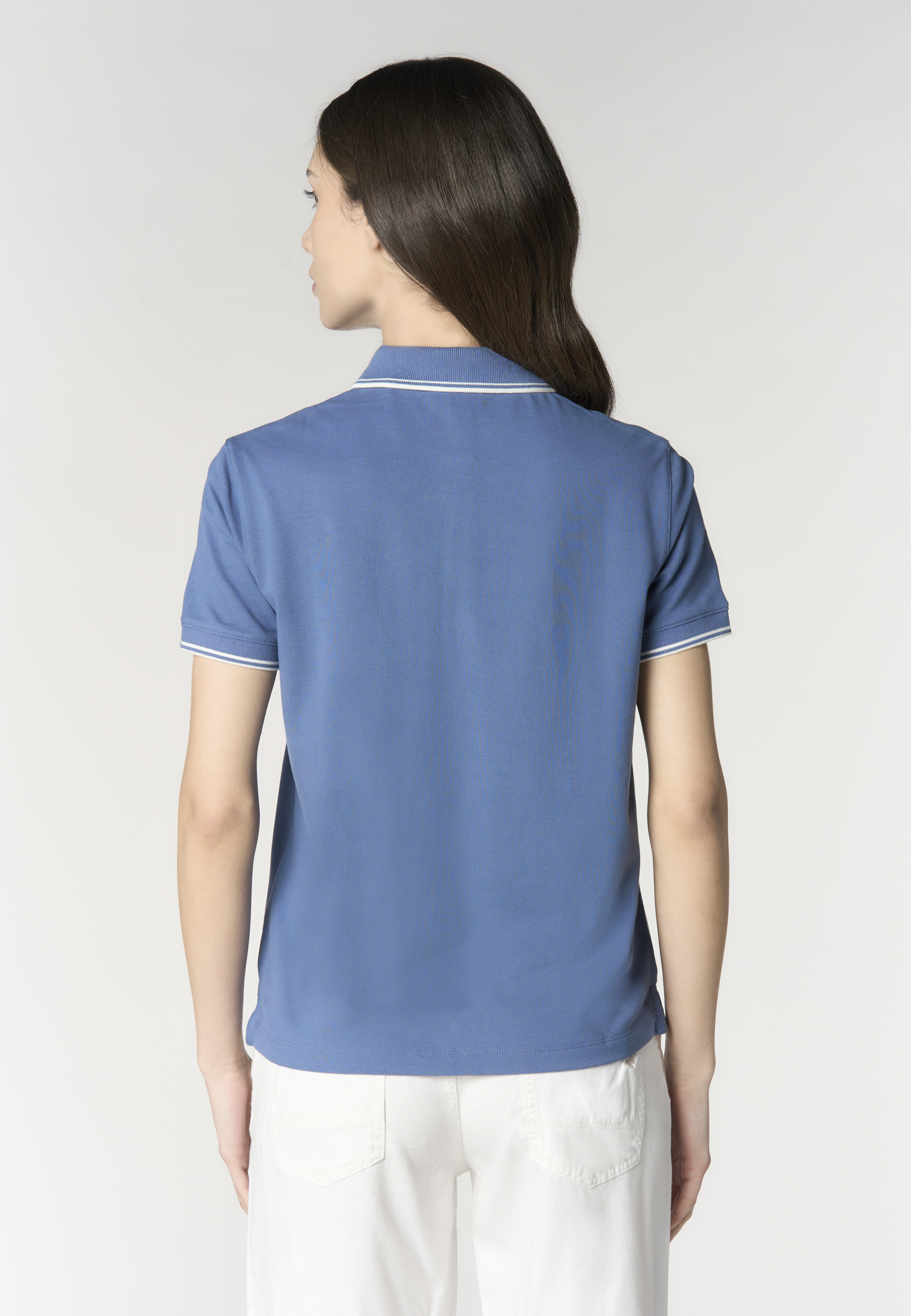 Polo shirt a maniche corte in cotone con profili a contrasto