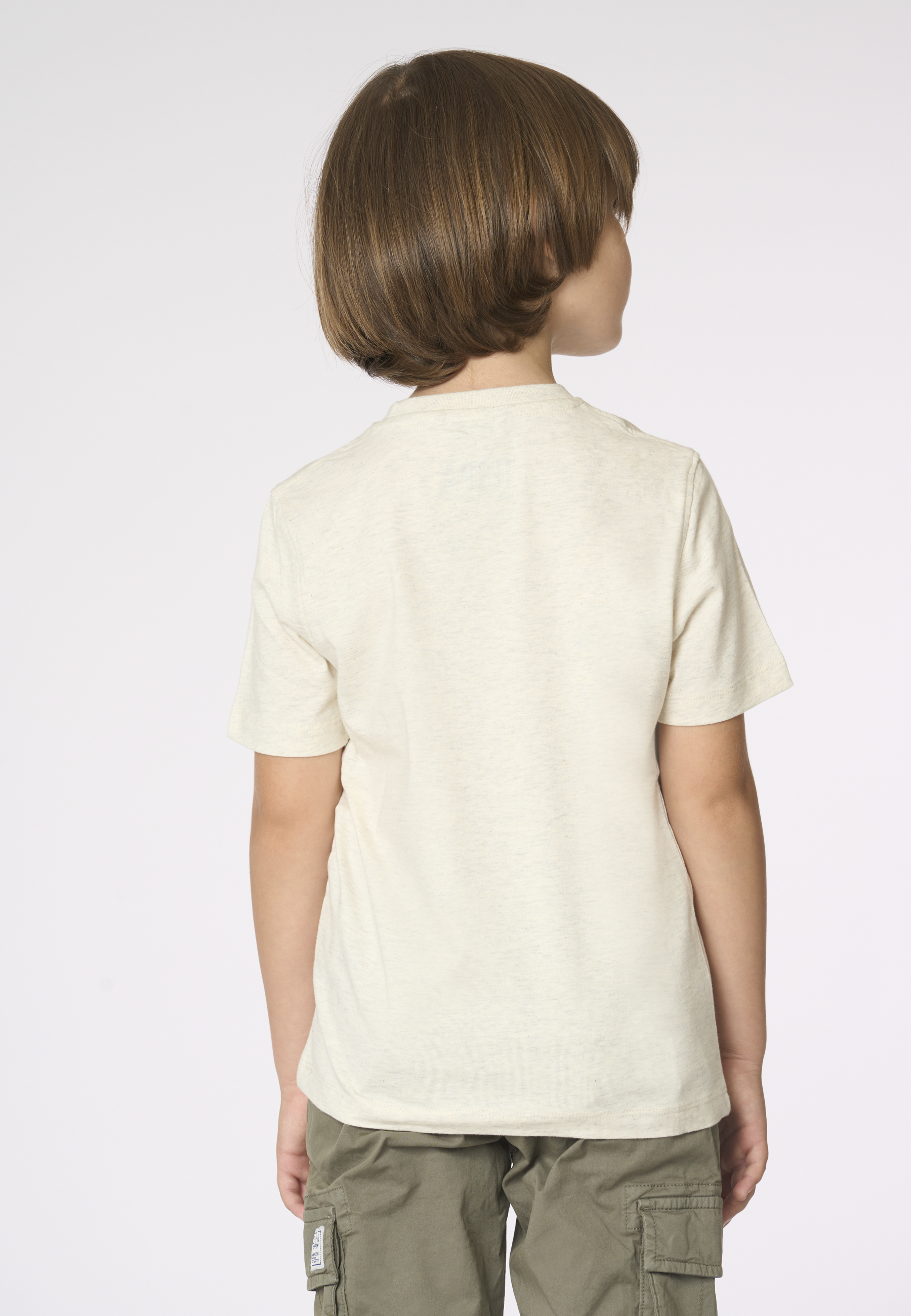 T-shirt girocollo da bambino con stampa grafica frontale