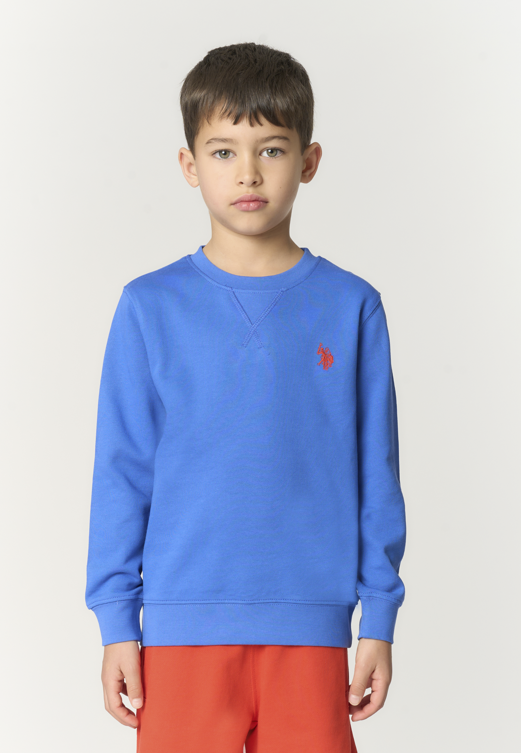 Felpa girocollo da bambino in cotone con logo