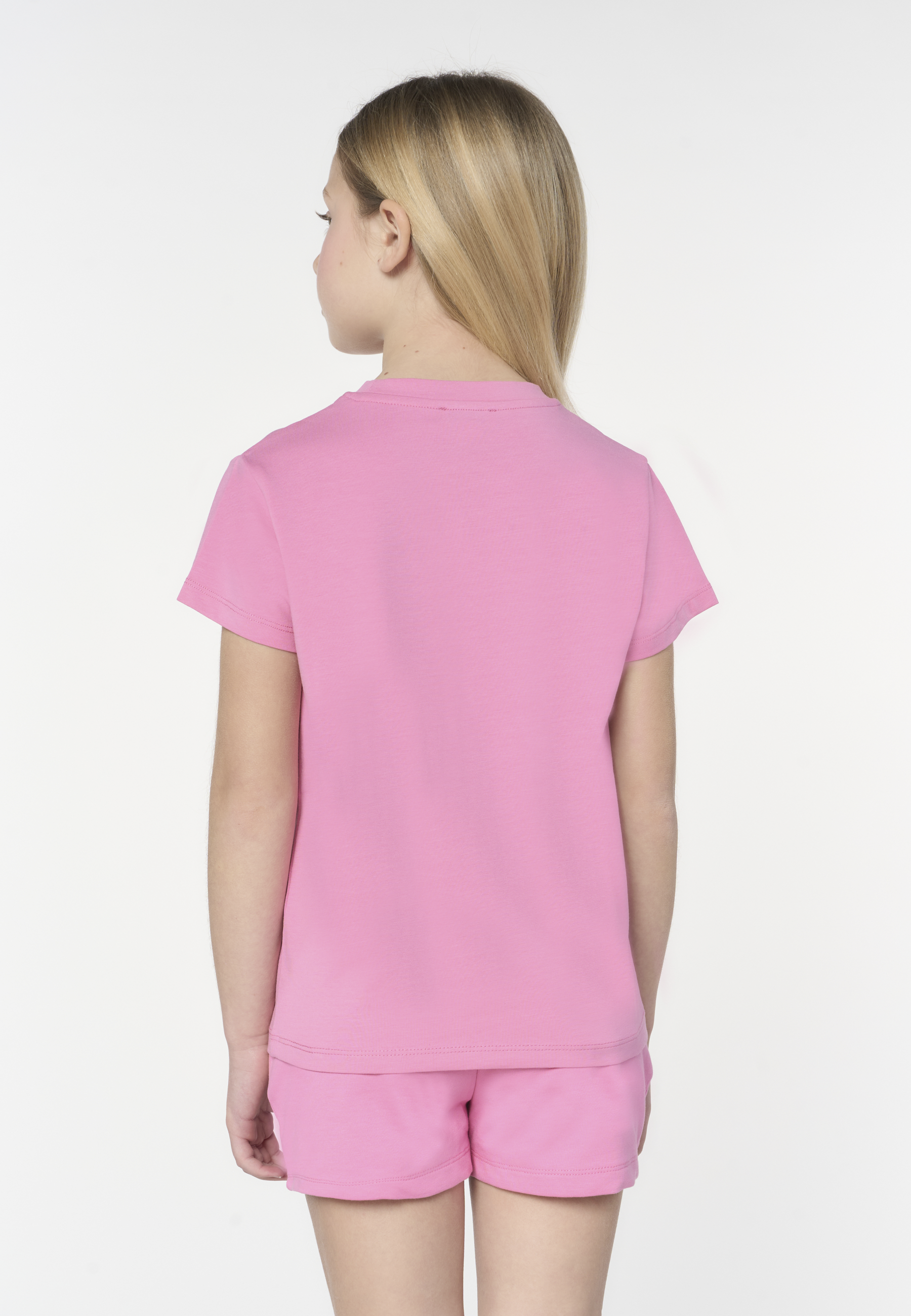 T-shirt a maniche corte da bambina con logo ricamato