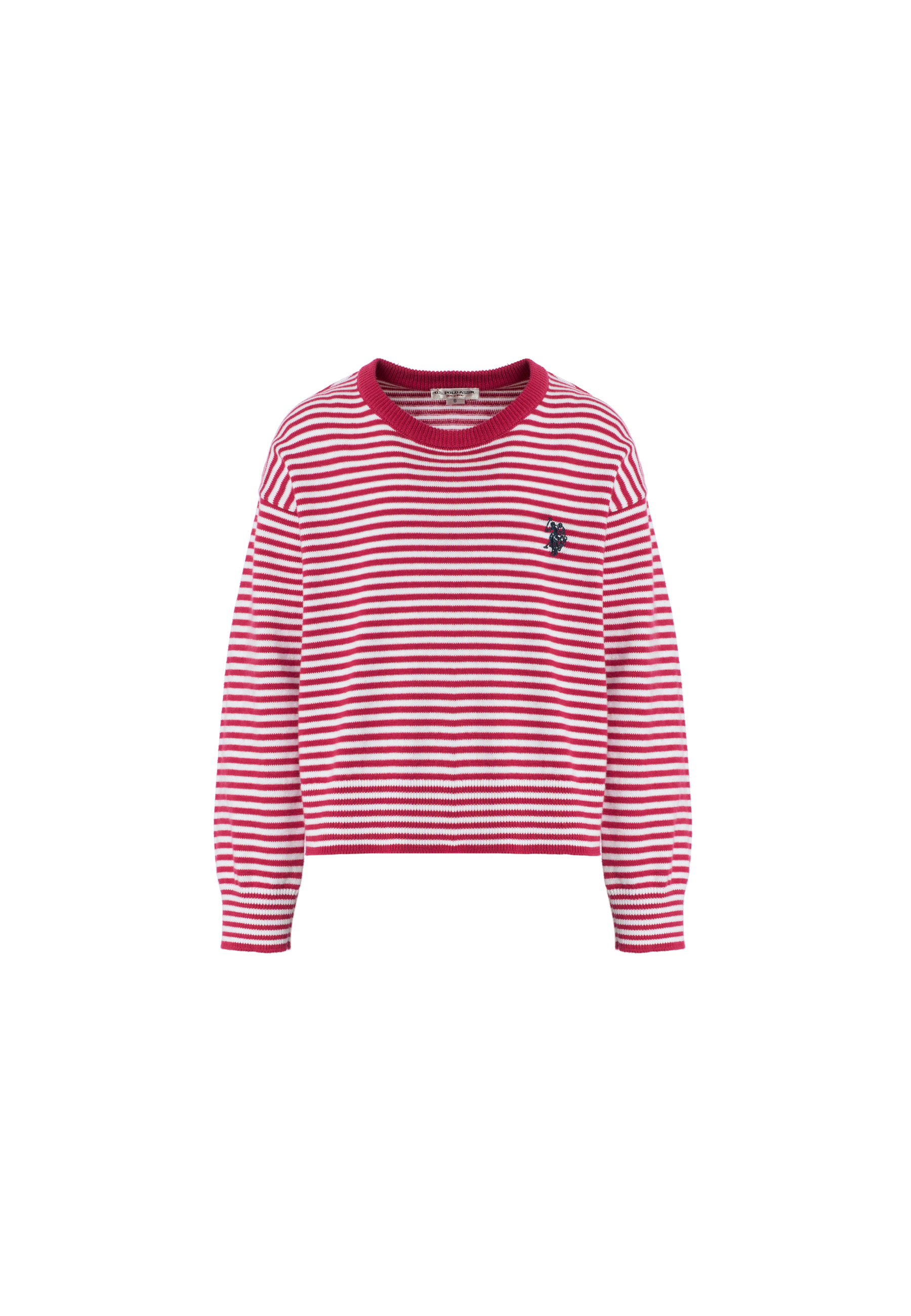 Maglia da bambina in cotone a righe con vestibilità crop
