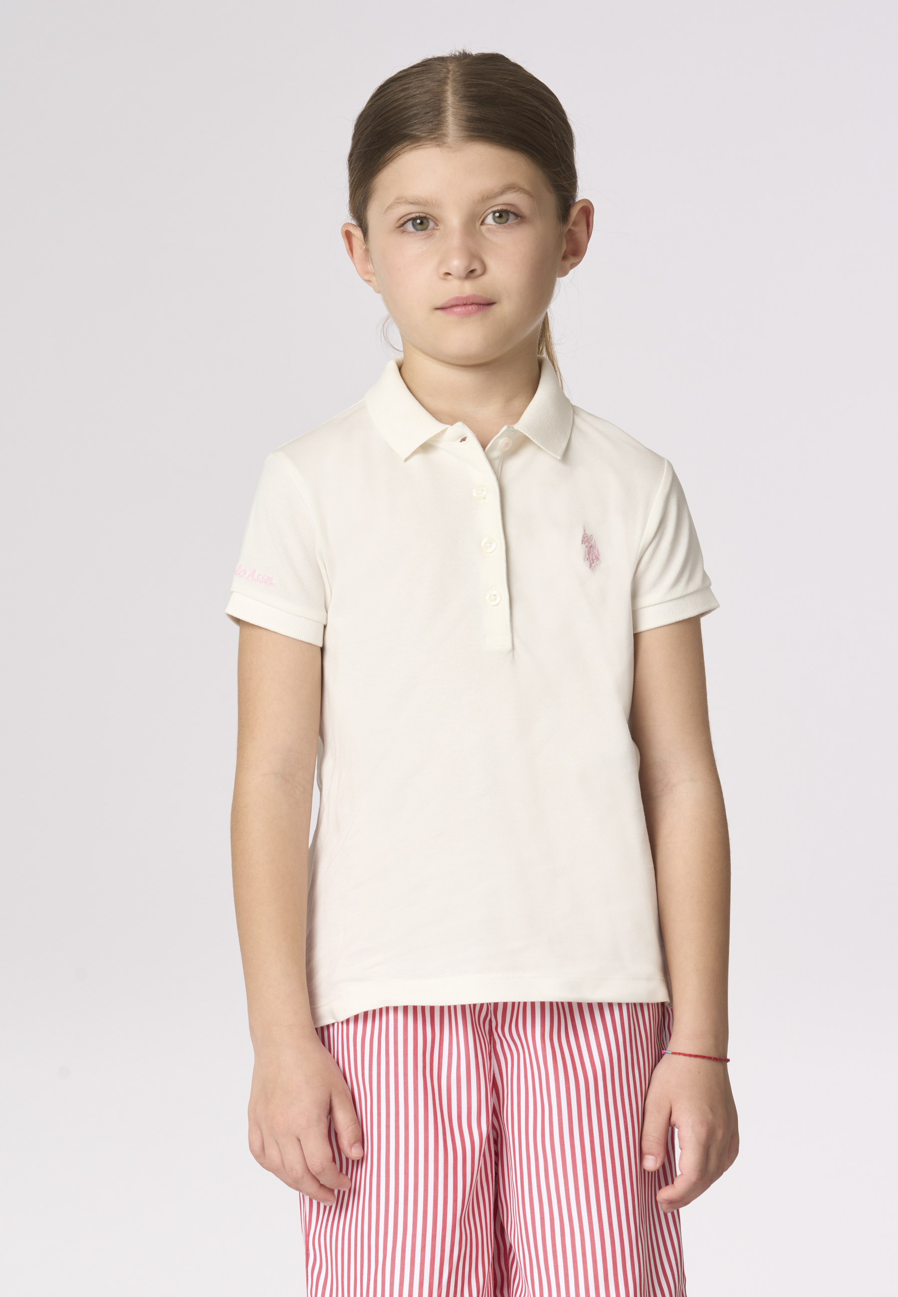 Polo shirt da bambina in cotone micropiquet