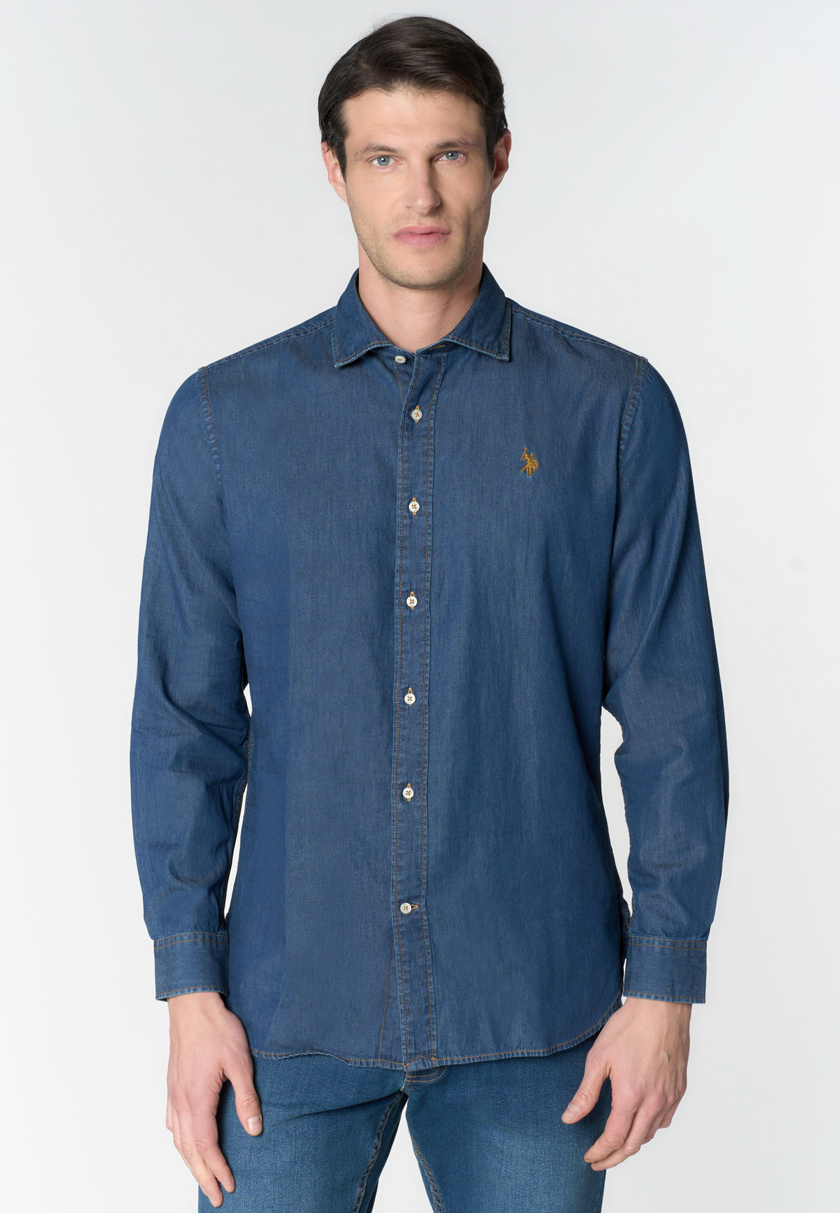 Camicia da uomo slim fit in denim