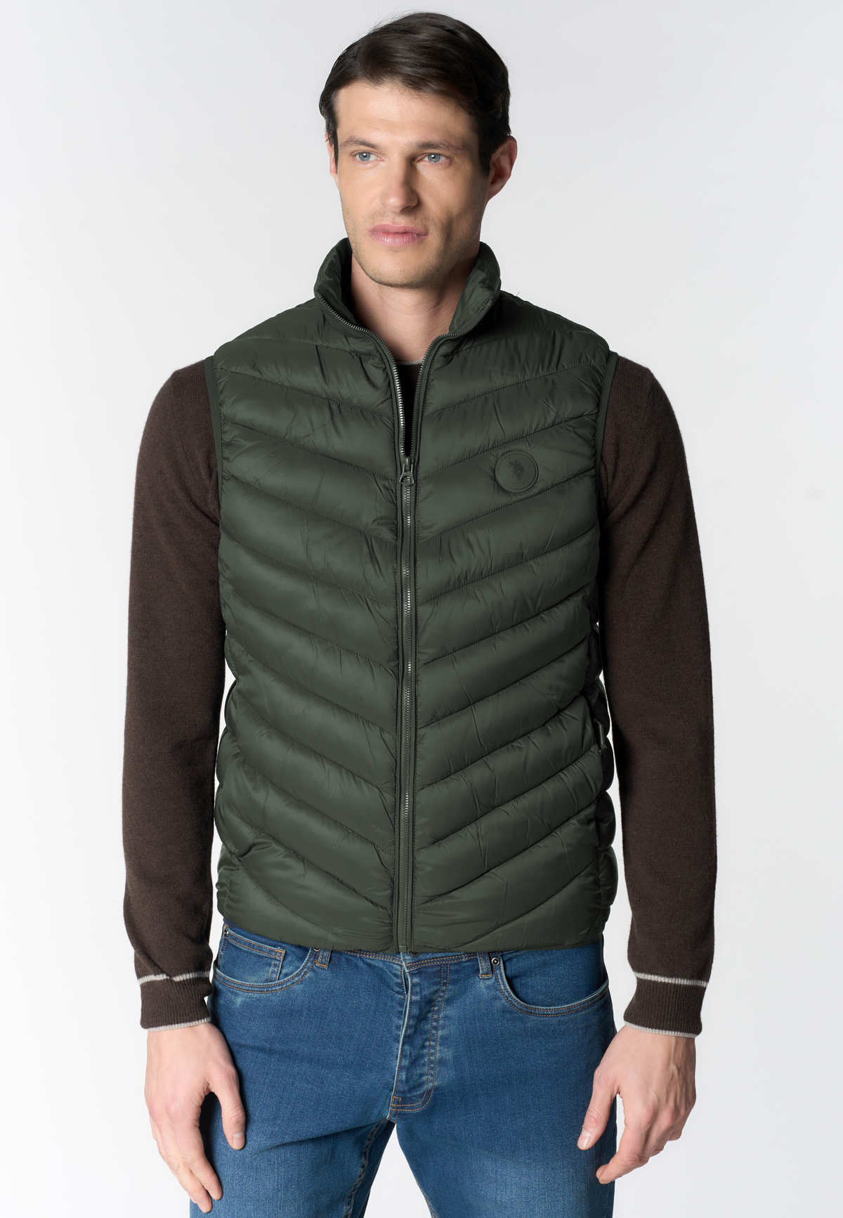 Gilet trapuntato con chiusura full zip