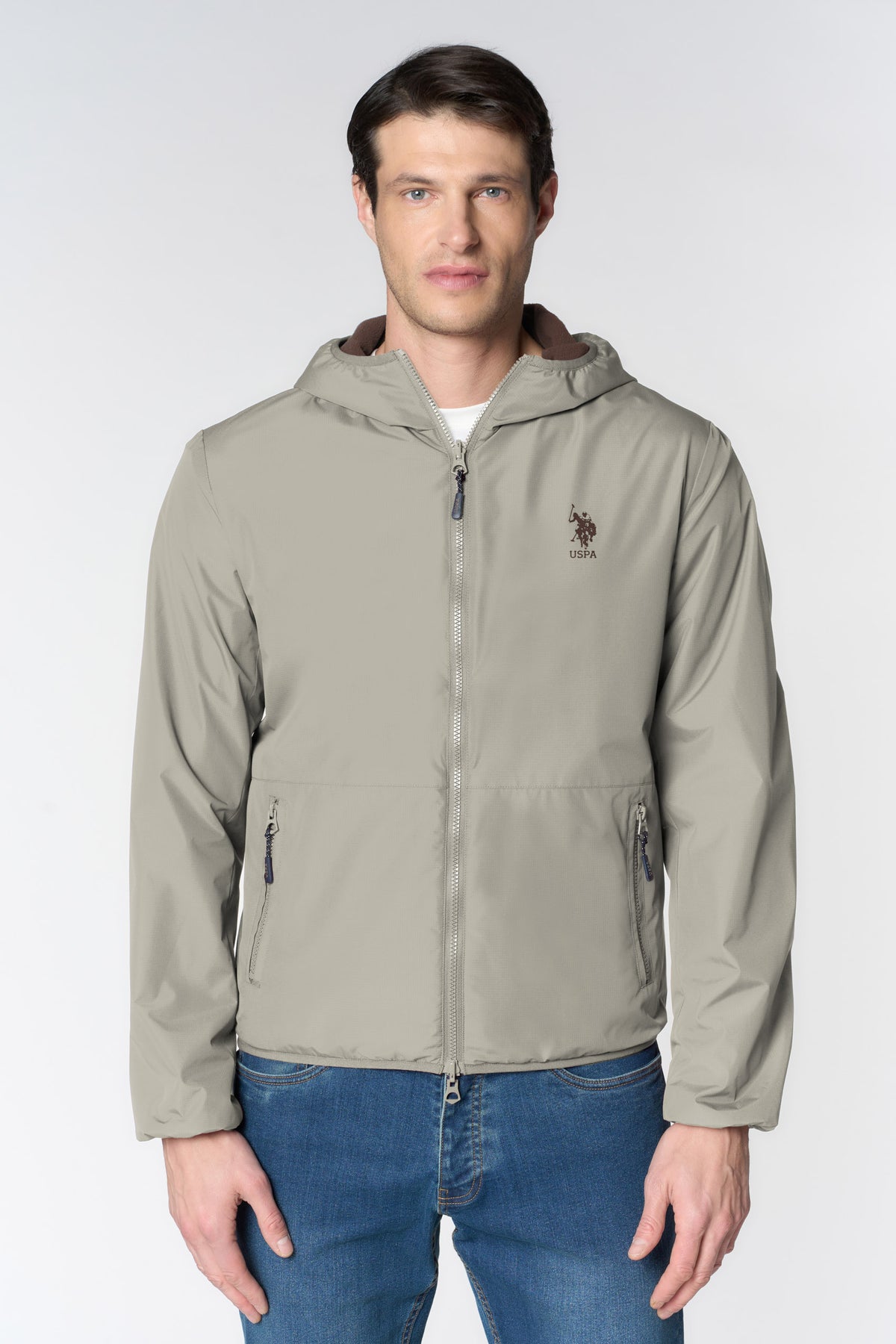 Giacca reversibile con cappuccio e zip