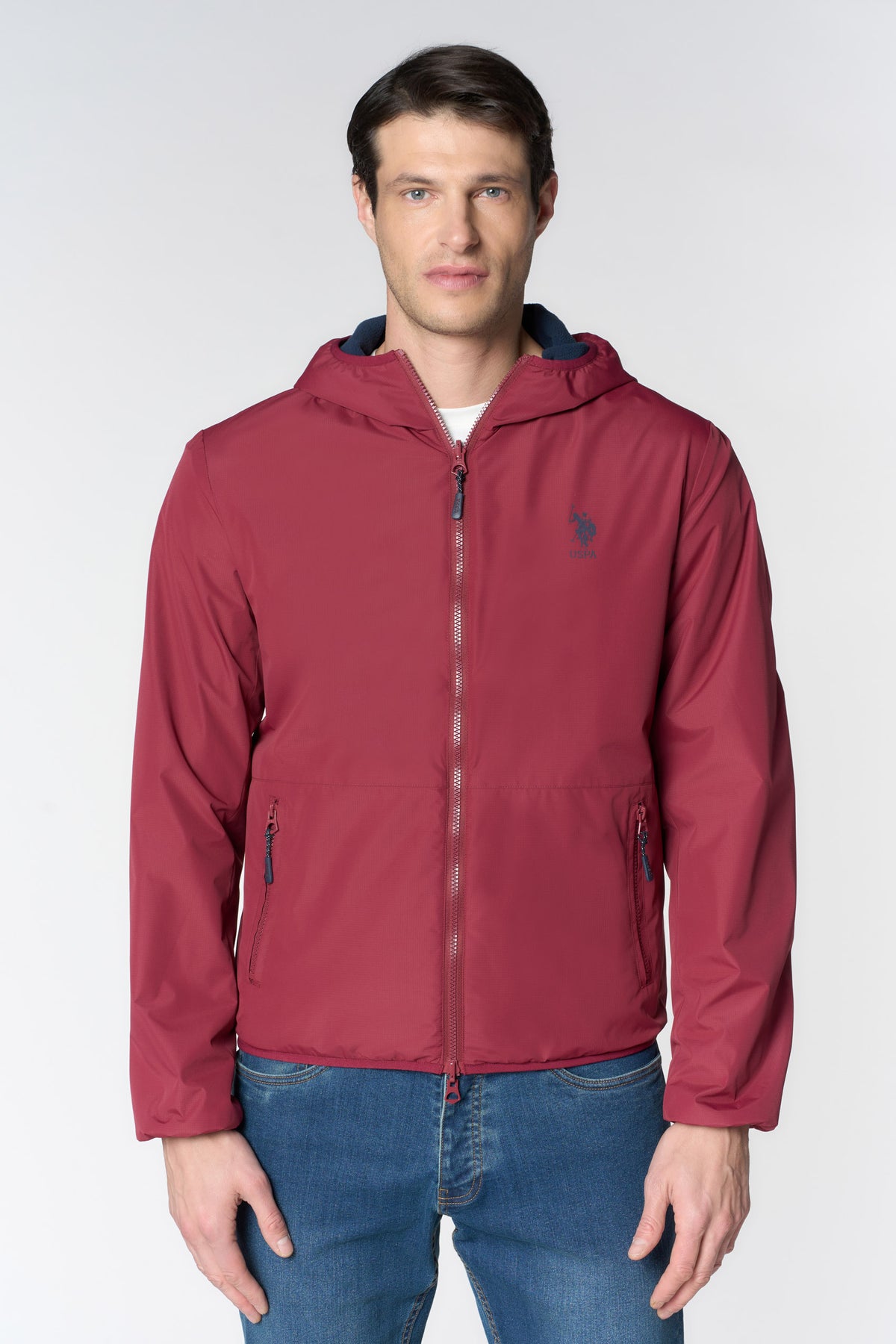 Giacca reversibile con cappuccio e zip
